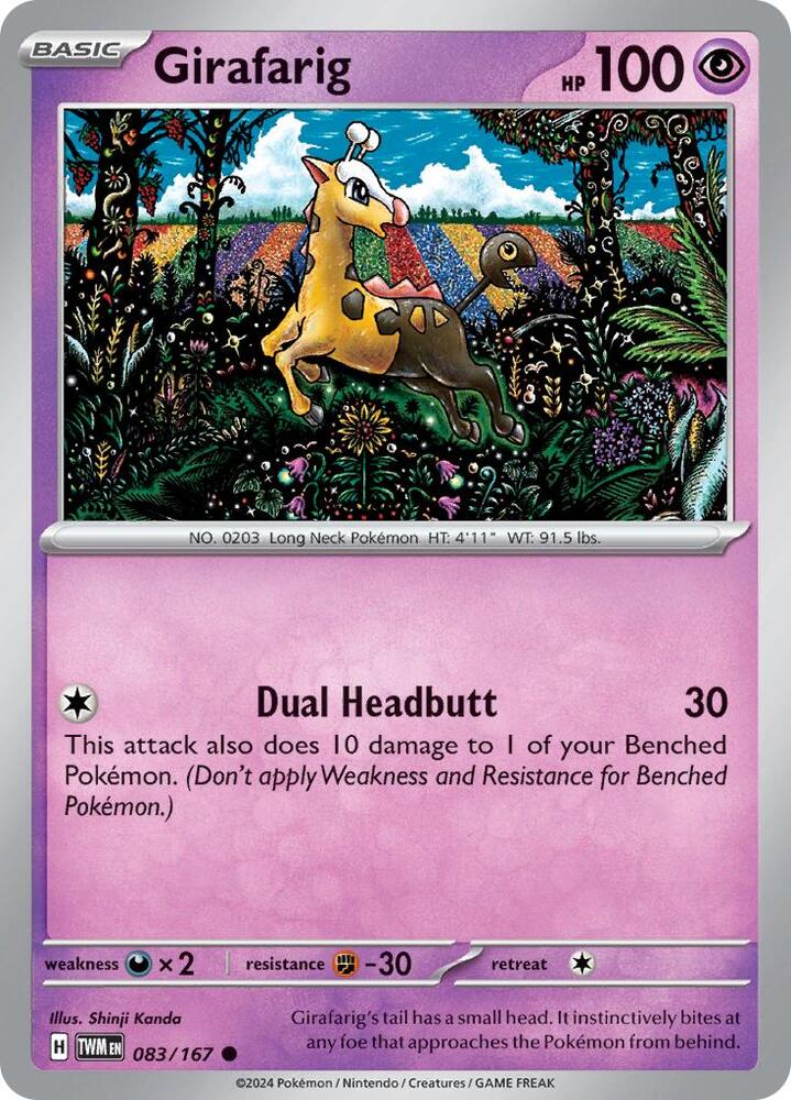 Girafarig 083/167 card from SV06: Twilight Masquerade