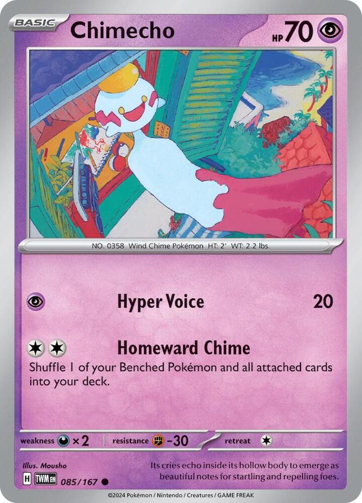 Chimecho 085/167 card from SV06: Twilight Masquerade