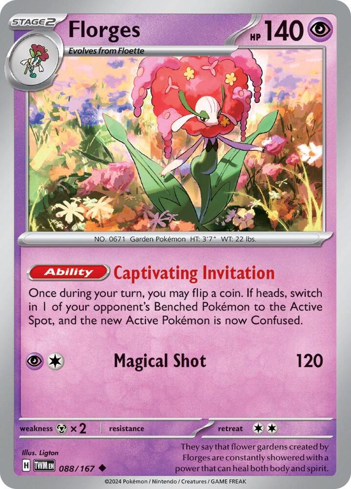 Florges 088/167 card from SV06: Twilight Masquerade