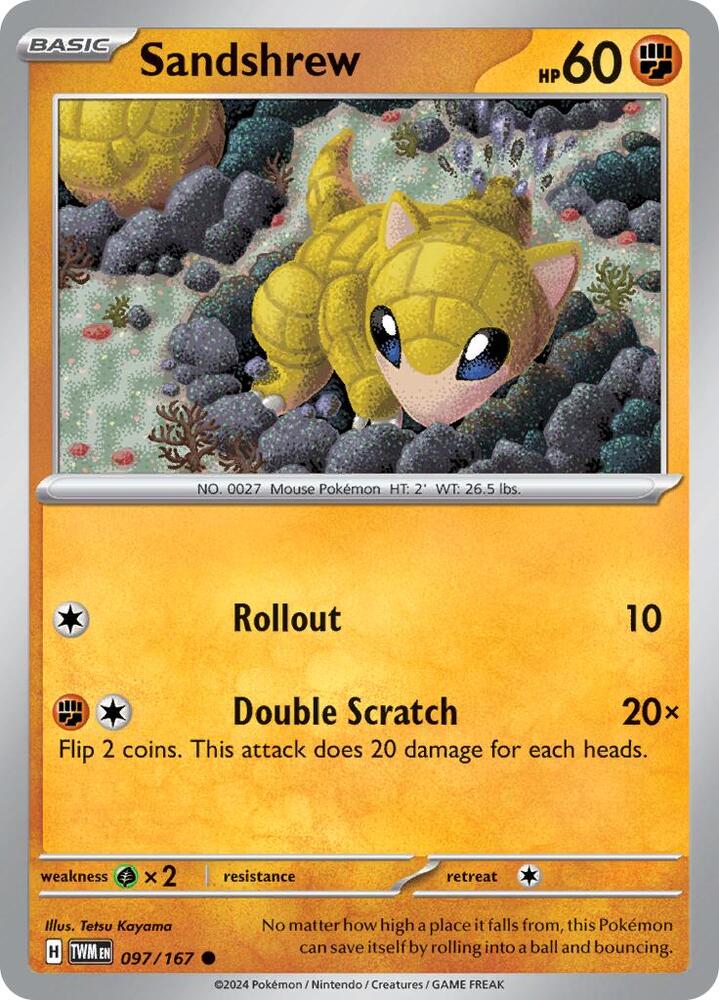 Sandshrew 097/167 card from SV06: Twilight Masquerade