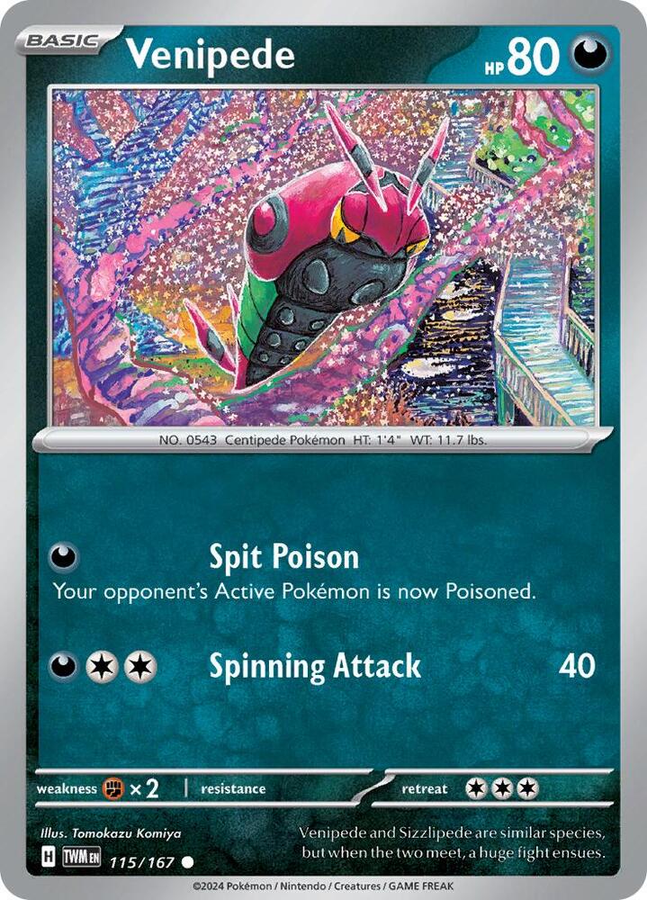 Venipede 115/167 card from SV06: Twilight Masquerade