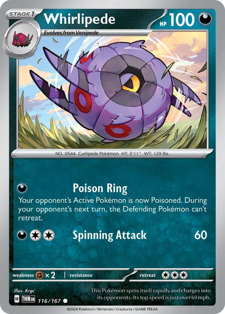 Whirlipede 116/167 card from SV06: Twilight Masquerade