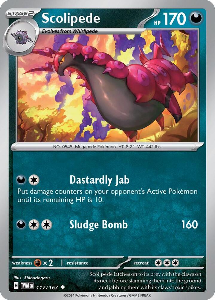 Scolipede 117/167 card from SV06: Twilight Masquerade