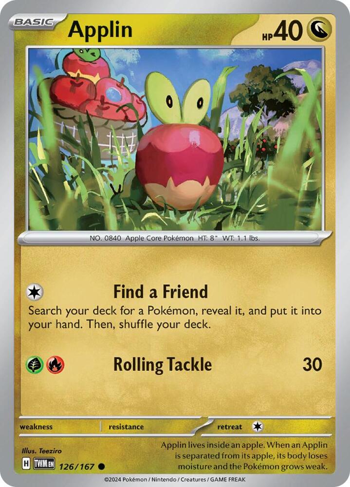 Applin 126/167 card from SV06: Twilight Masquerade