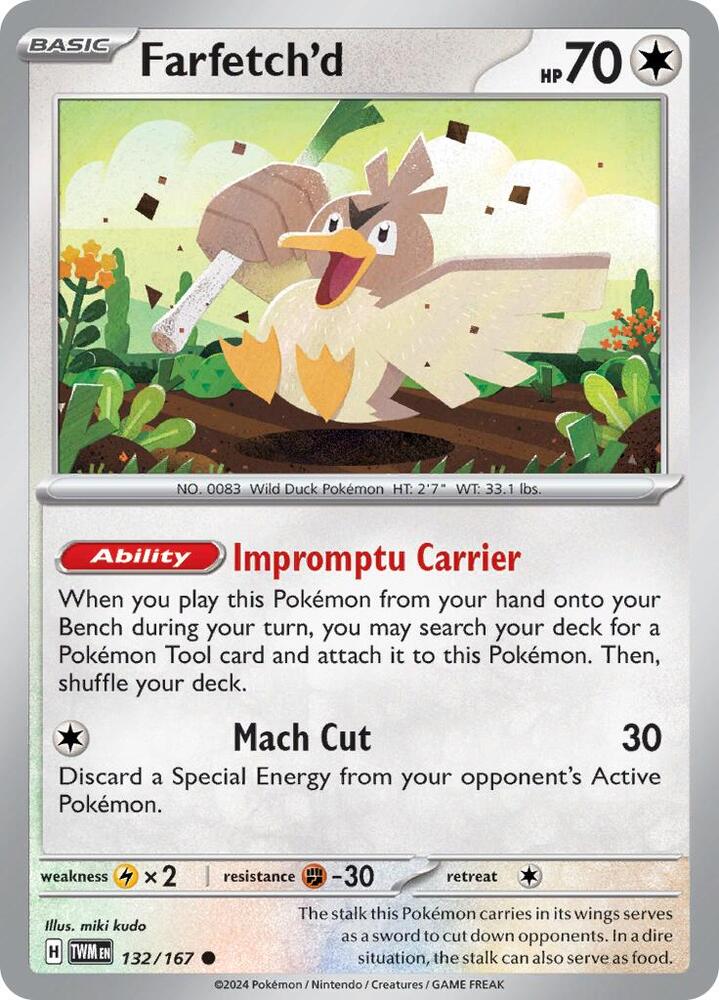 Farfetch'd 132/167 card from SV06: Twilight Masquerade