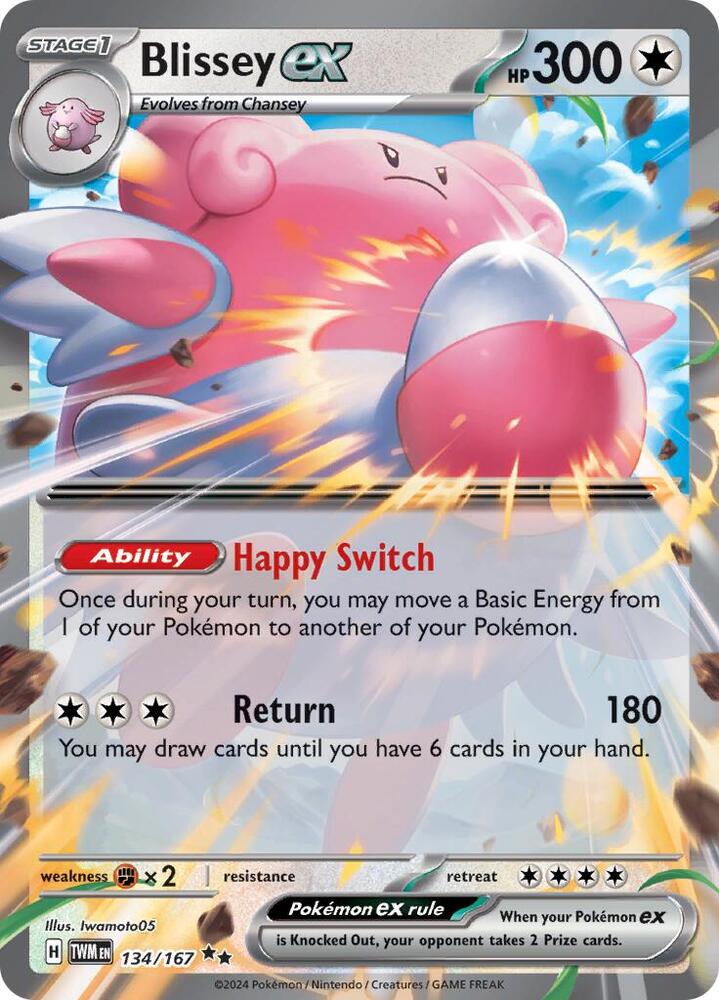 Blissey ex 134/167 card from SV06: Twilight Masquerade