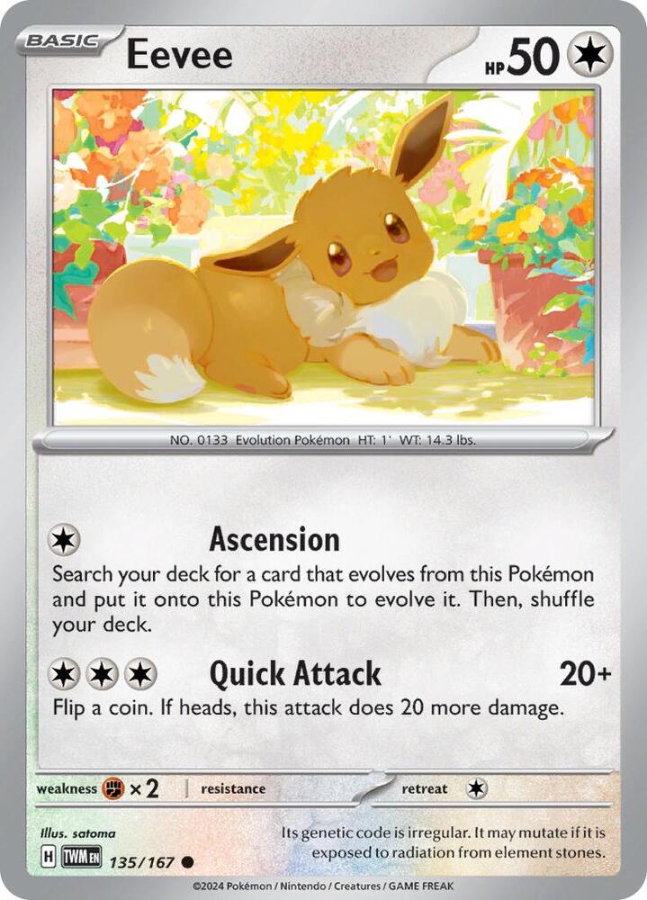 Eevee 135/167 card from SV06: Twilight Masquerade