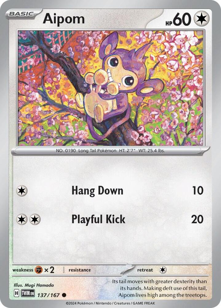 Aipom 137/167 card from SV06: Twilight Masquerade