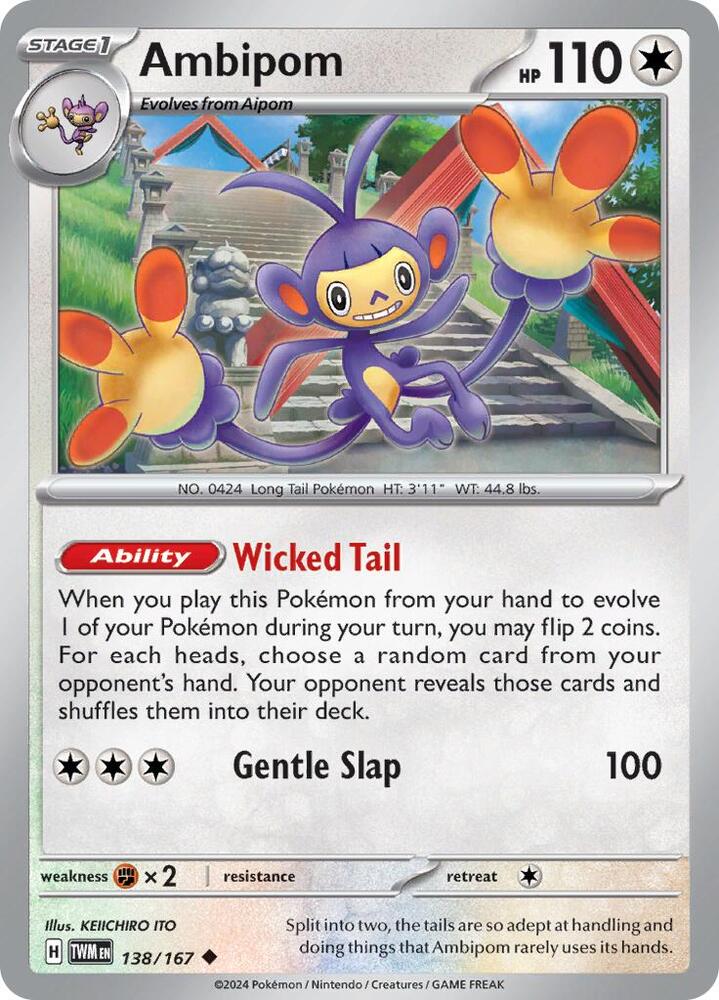 Ambipom 138/167 card from SV06: Twilight Masquerade