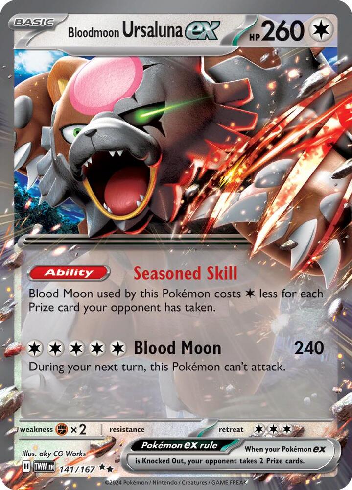 Bloodmoon Ursaluna ex 141/167 card from SV06: Twilight Masquerade