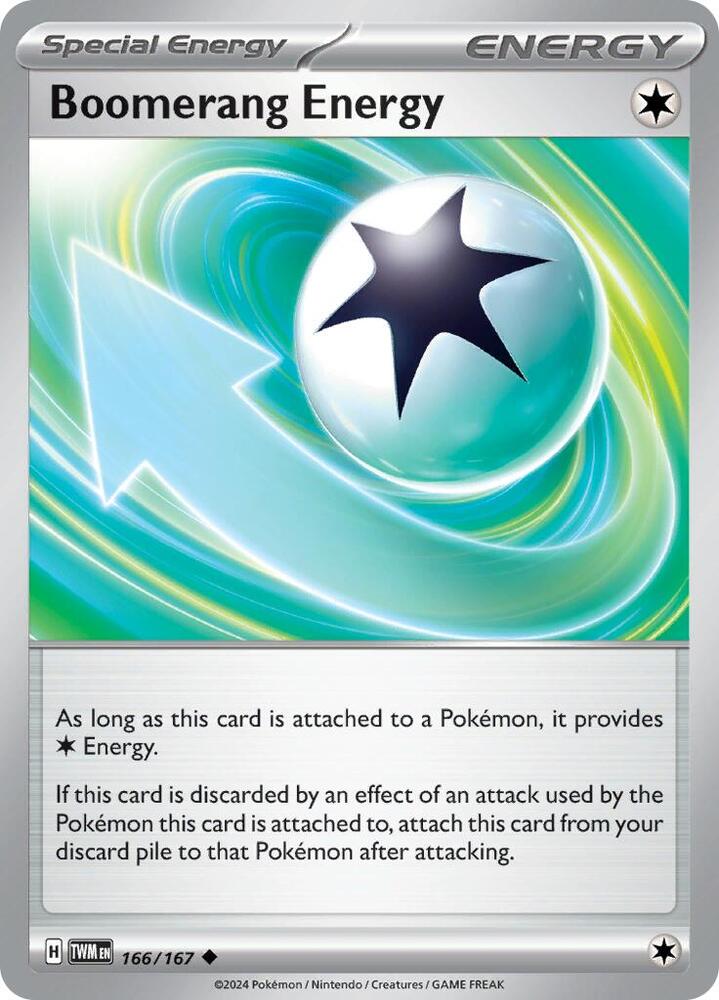 Boomerang Energy 166/167 card from SV06: Twilight Masquerade