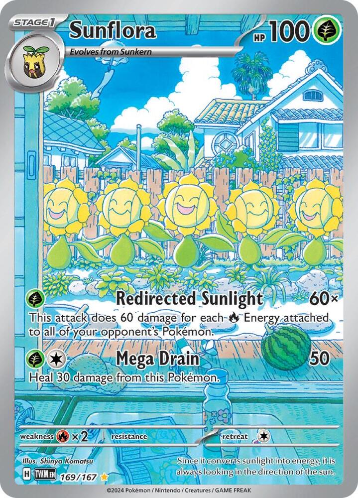 Sunflora 169/167 card from SV06: Twilight Masquerade