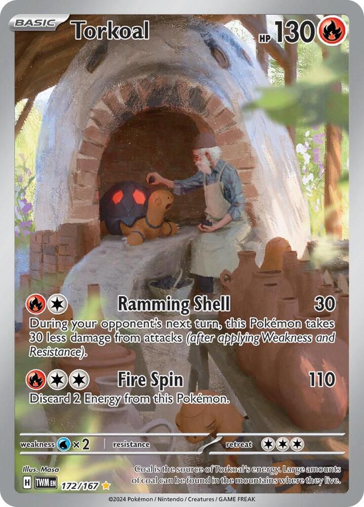 Torkoal 172/167 card from SV06: Twilight Masquerade