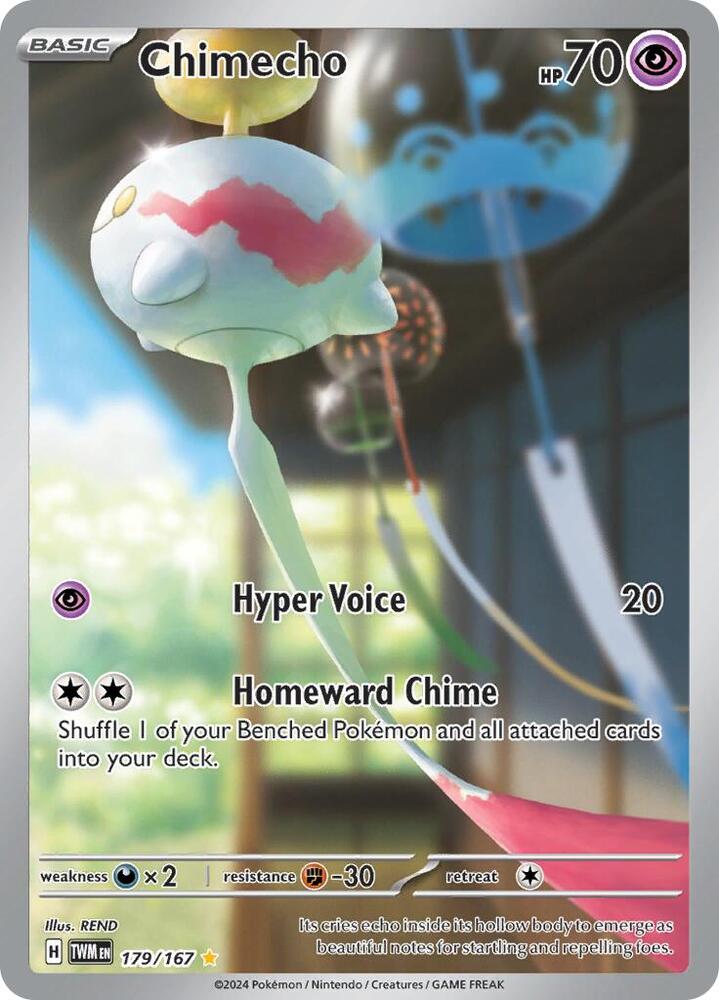 Chimecho 179/167 card from SV06: Twilight Masquerade