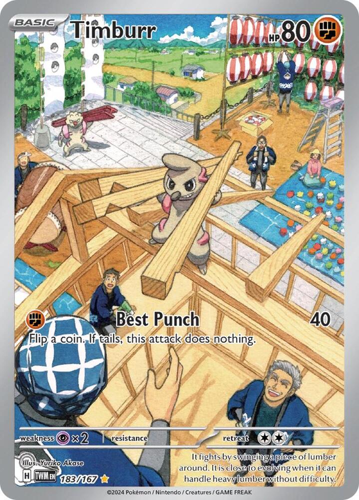 Timburr 183/167 card from SV06: Twilight Masquerade