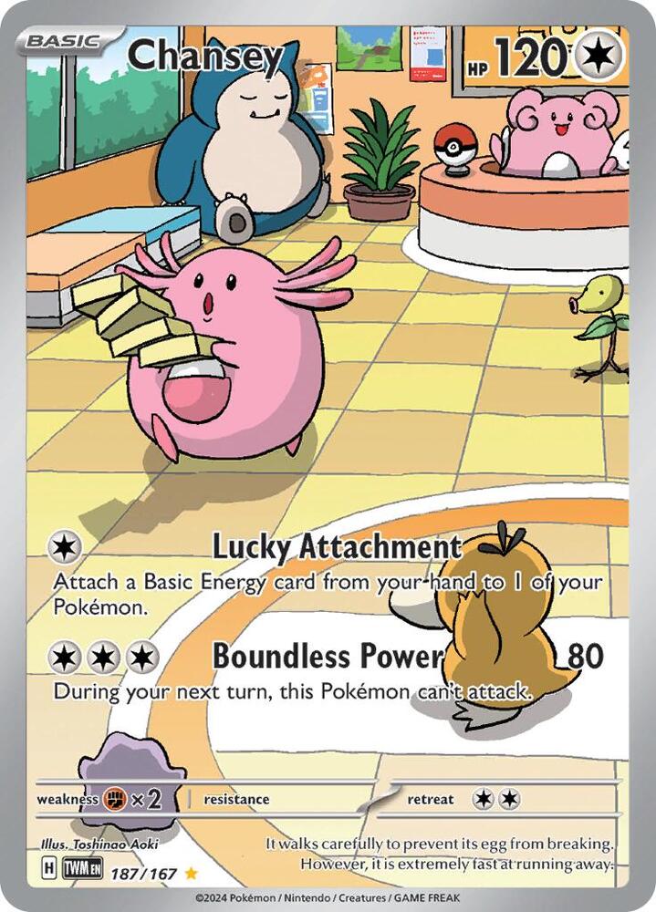 Chansey 187/167 card from SV06: Twilight Masquerade