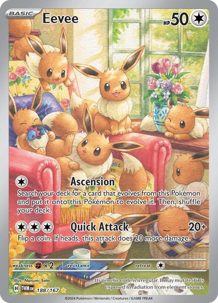 Eevee 188/167 card from SV06: Twilight Masquerade