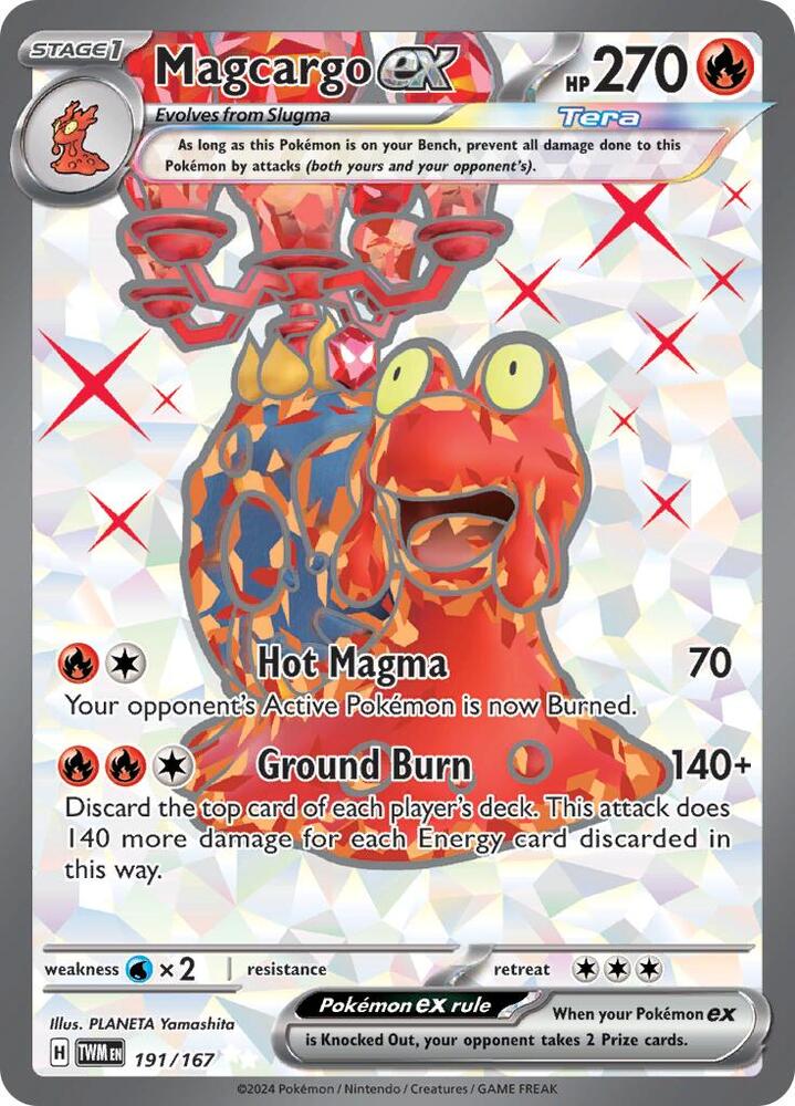 Magcargo ex 191/167 card from SV06: Twilight Masquerade