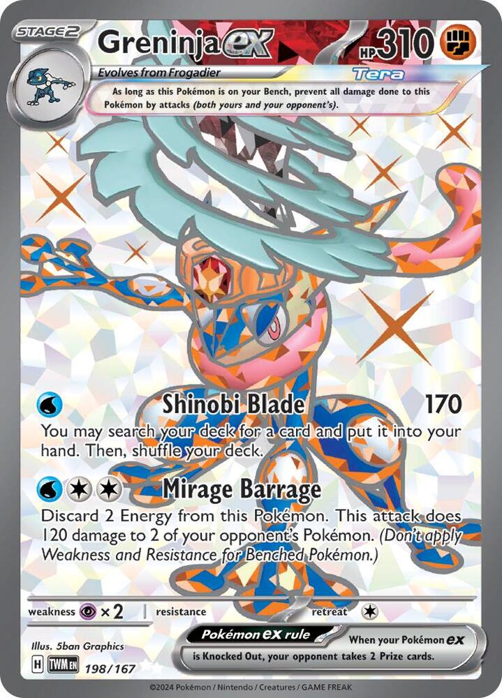 Greninja ex 198/167 card from SV06: Twilight Masquerade