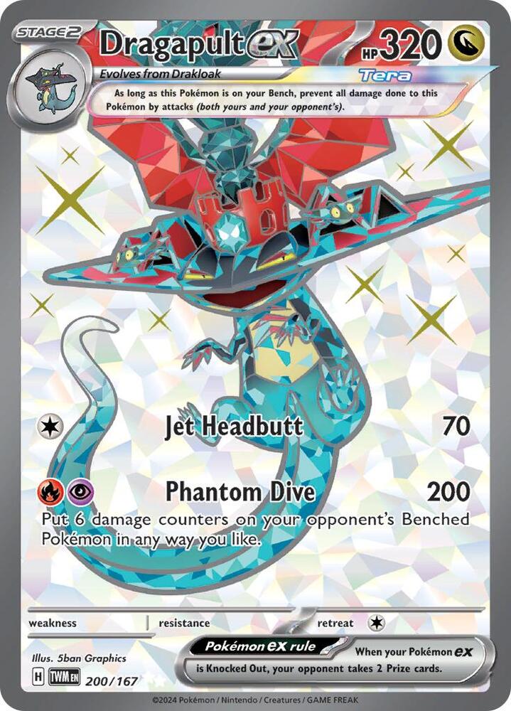 Dragapult ex 200/167 card from SV06: Twilight Masquerade
