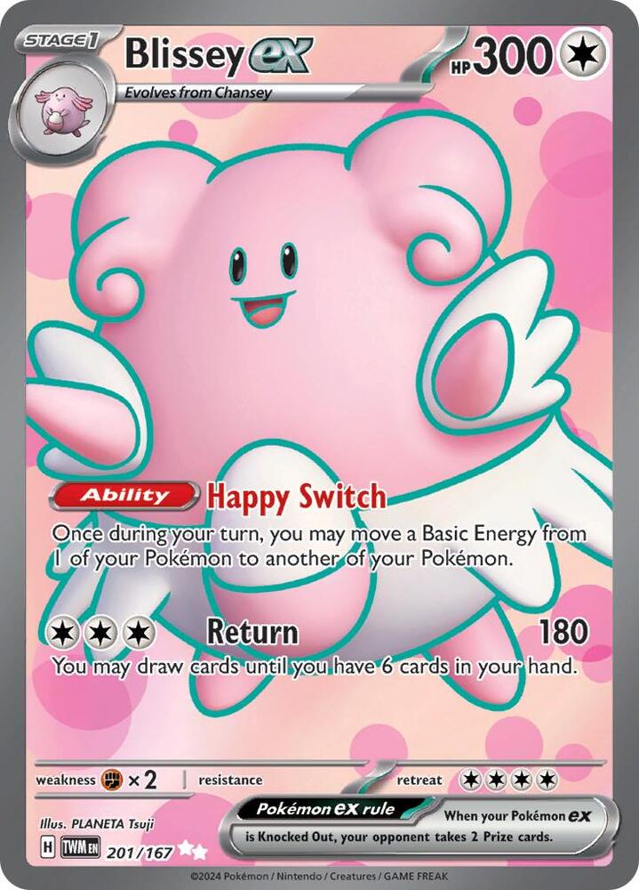 Blissey ex 201/167 card from SV06: Twilight Masquerade