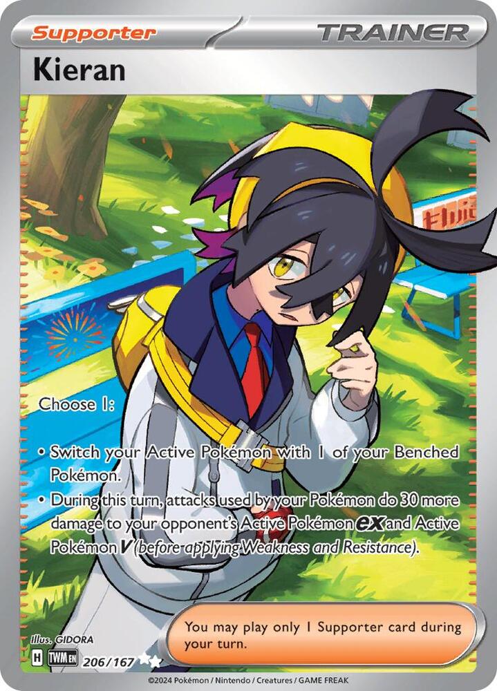 Kieran 206/167 card from SV06: Twilight Masquerade
