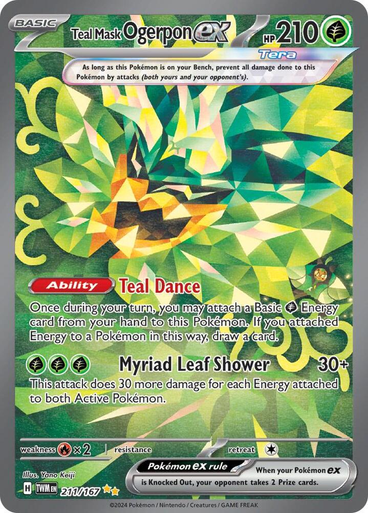 Teal Mask Ogerpon ex 211/167 card from SV06: Twilight Masquerade