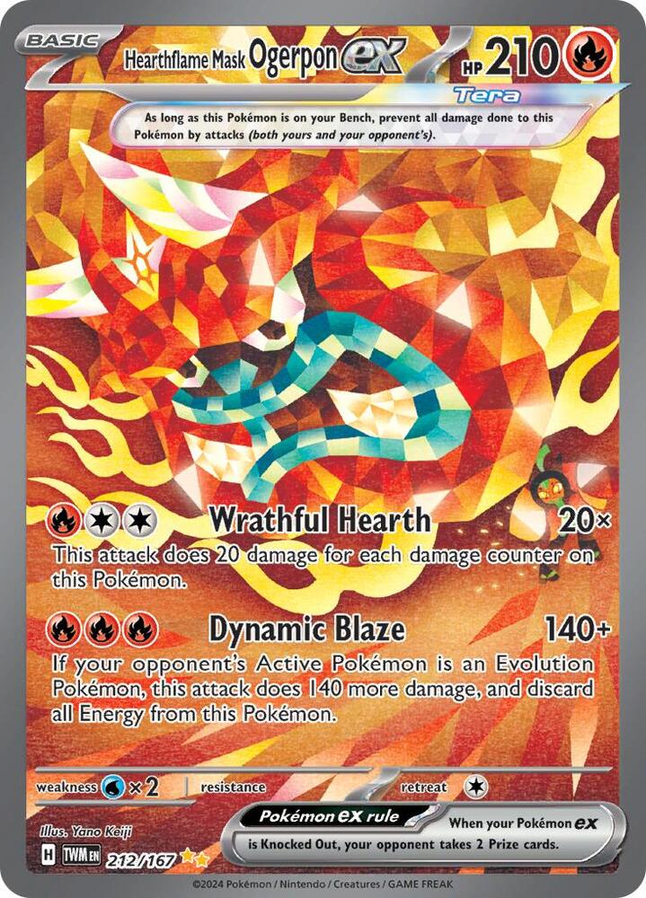 Hearthflame Mask Ogerpon ex 212/167 card from SV06: Twilight Masquerade