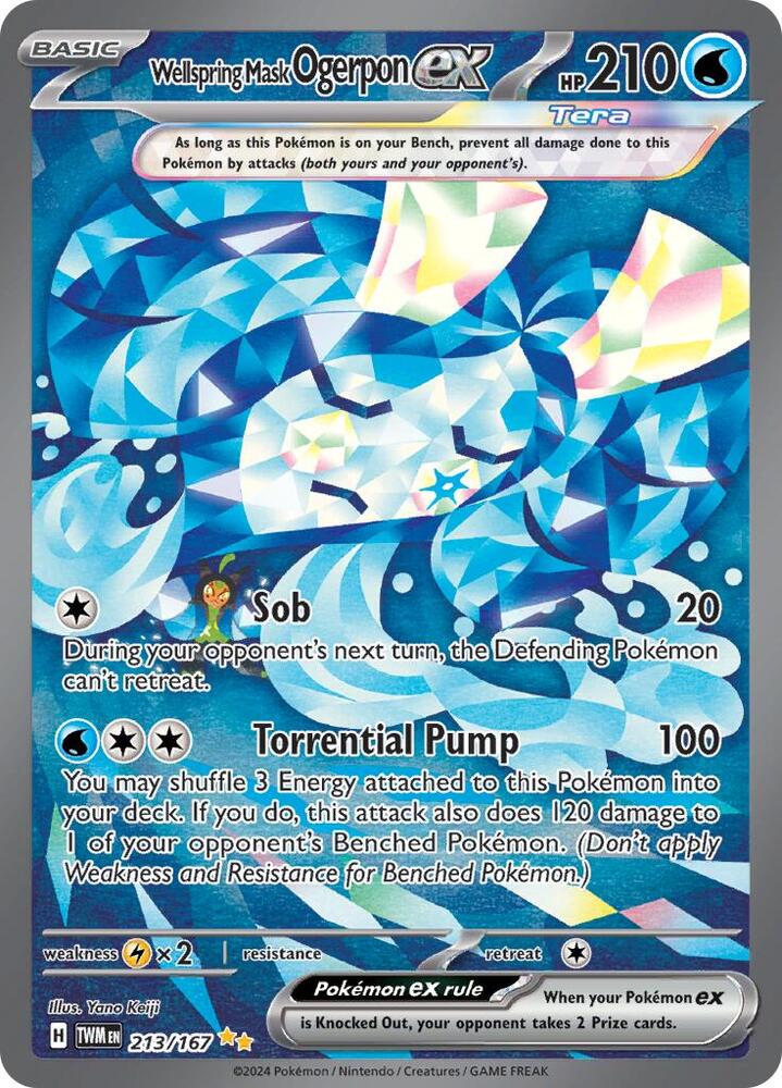 Wellspring Mask Ogerpon ex 213/167 card from SV06: Twilight Masquerade