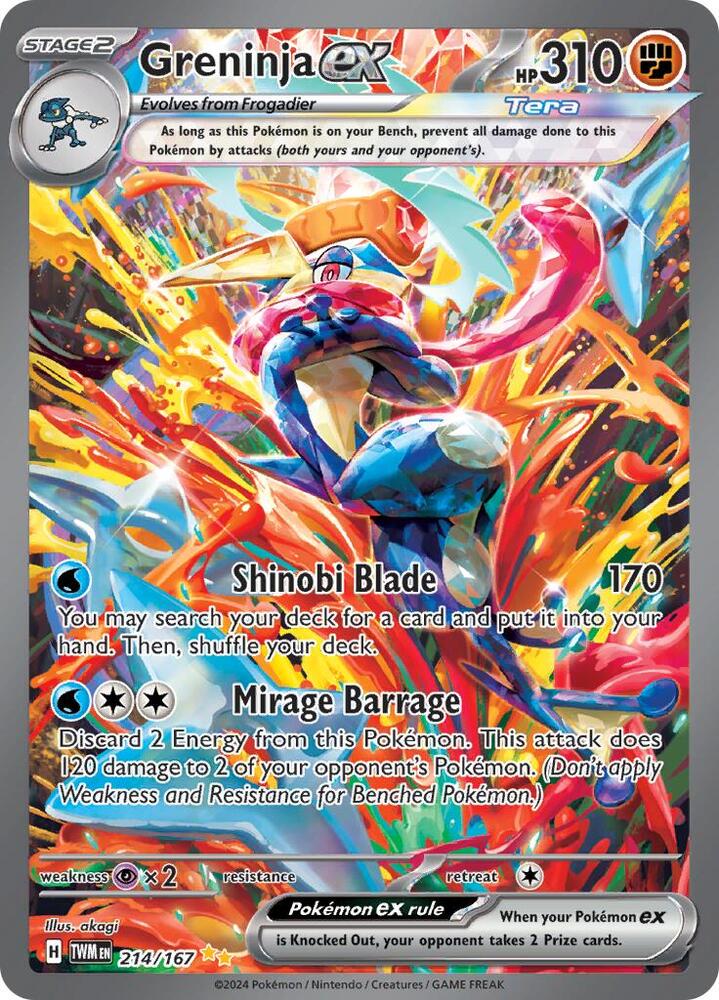 Greninja ex 214/167 card from SV06: Twilight Masquerade