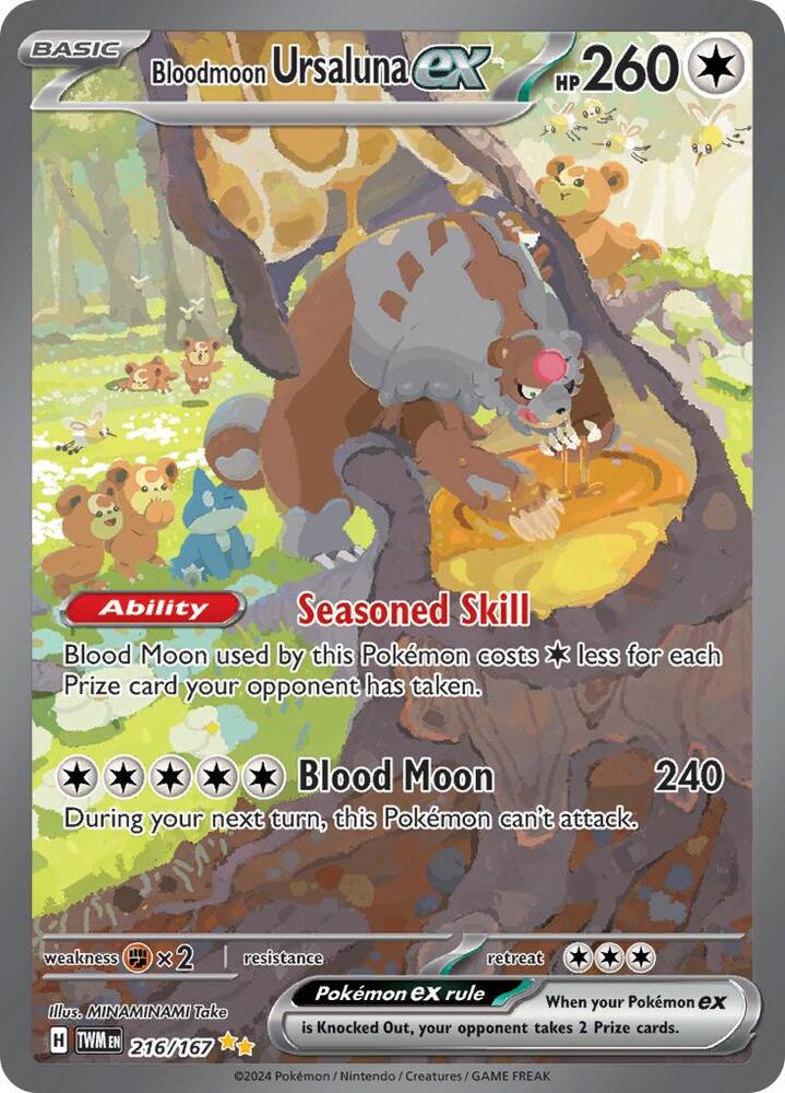 Bloodmoon Ursaluna ex 216/167 card from SV06: Twilight Masquerade
