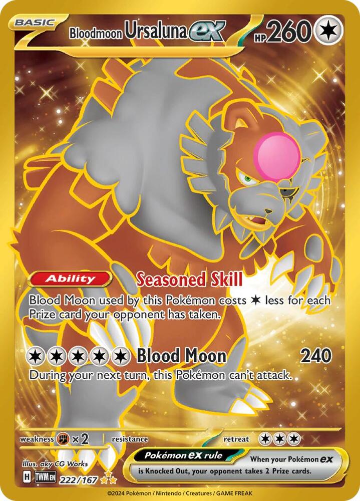 Bloodmoon Ursaluna ex 222/167 card from SV06: Twilight Masquerade