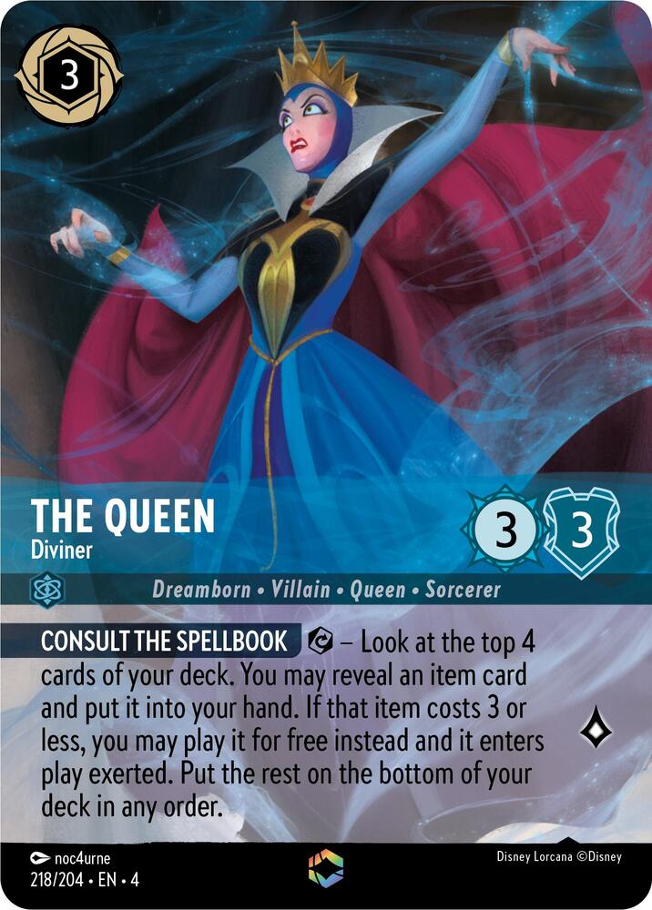 The Queen - Diviner (Enchanted) 218/204 card from Ursula's Return