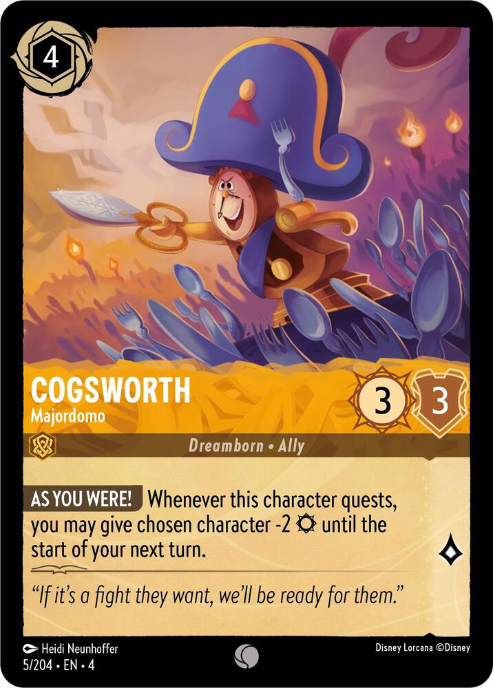 Cogsworth - Majordomo 5/204 card from Ursula's Return