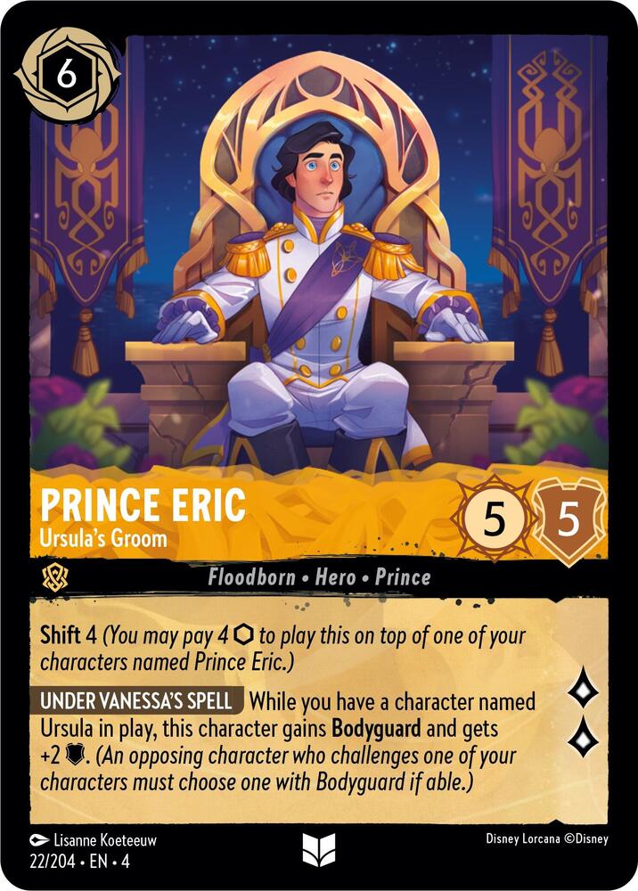 Prince Eric - Ursula's Groom 22/204 card from Ursula's Return