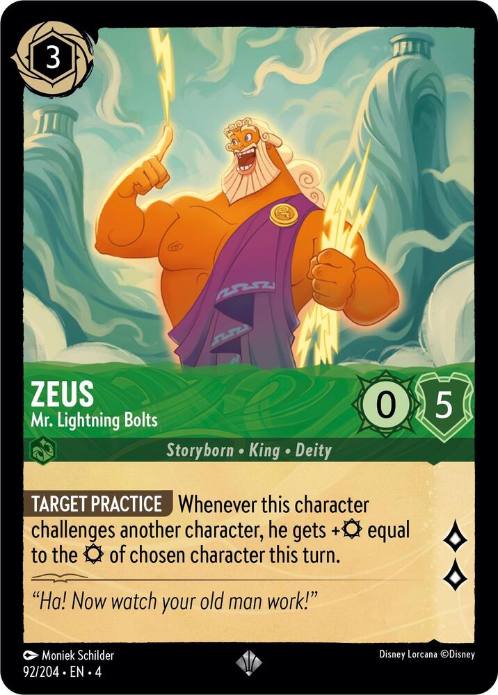 Zeus - Mr. Lightning Bolts 92/204 card from Ursula's Return