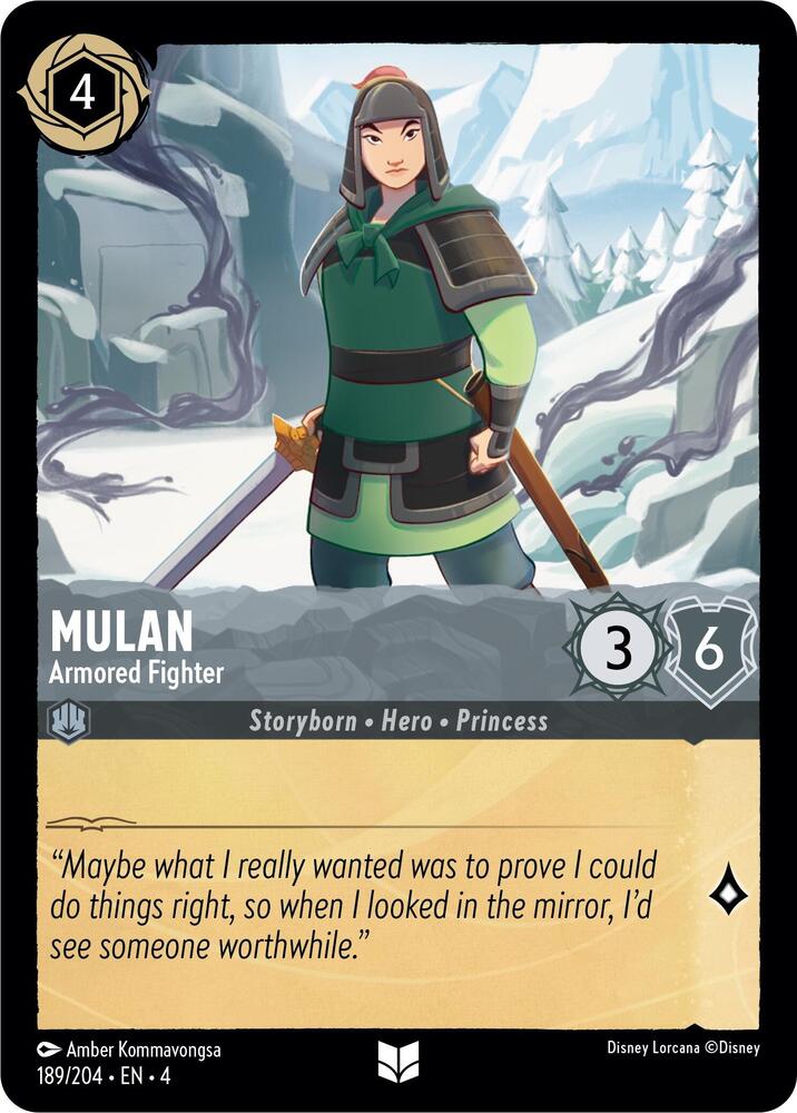 Mulan - Armored Fighter 189/204 card from Ursula's Return