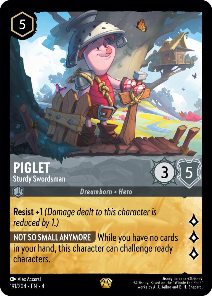 Piglet - Sturdy Swordsman 191/204 card from Ursula's Return