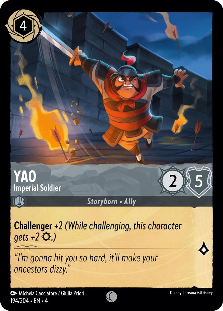 Yao - Imperial Soldier 194/204 card from Ursula's Return