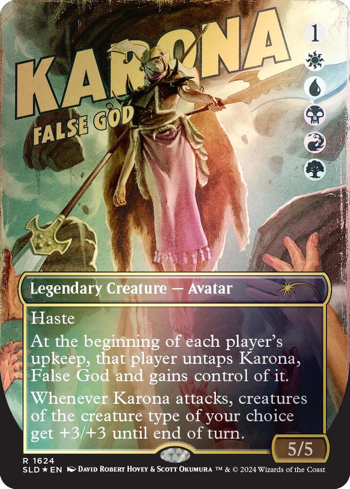 Karona, False God (Rainbow Foil) 1624 card from Secret Lair Drop Series