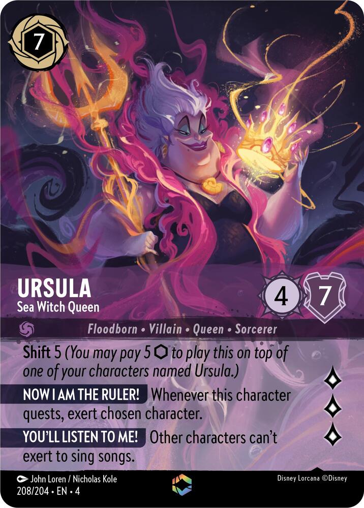 Ursula - Sea Witch Queen (Enchanted) 208/204 card from Ursula's Return