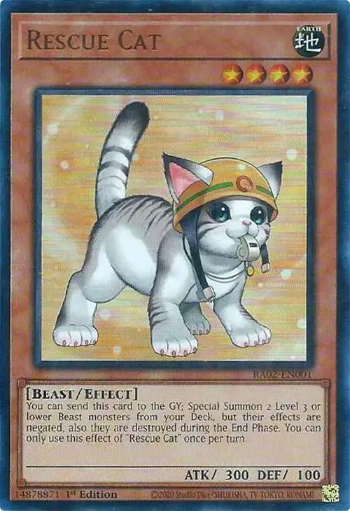 Rescue Cat (Alternate Art) (UR) RA02-EN001 card from 25th Anniversary Rarity Collection II