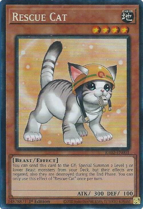 Rescue Cat (Alternate Art) (PCR) RA02-EN001 card from 25th Anniversary Rarity Collection II