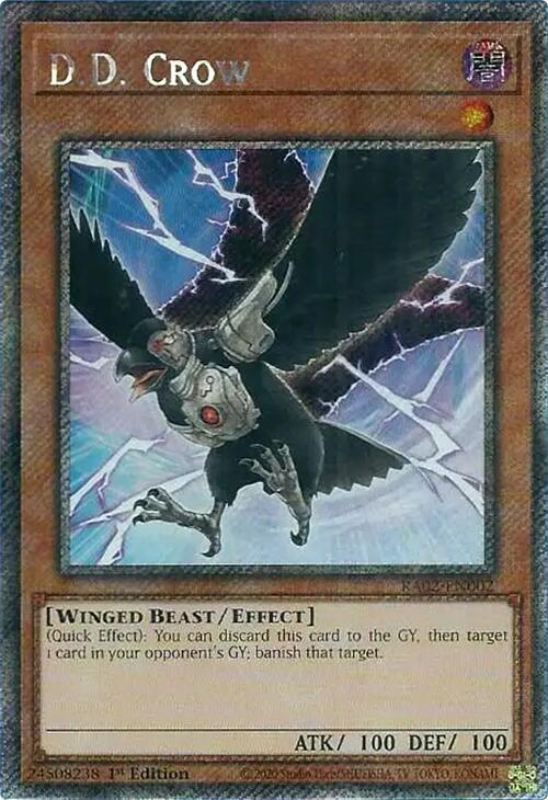 D.D. Crow (Platinum Secret Rare) RA02-EN002 card from 25th Anniversary Rarity Collection II