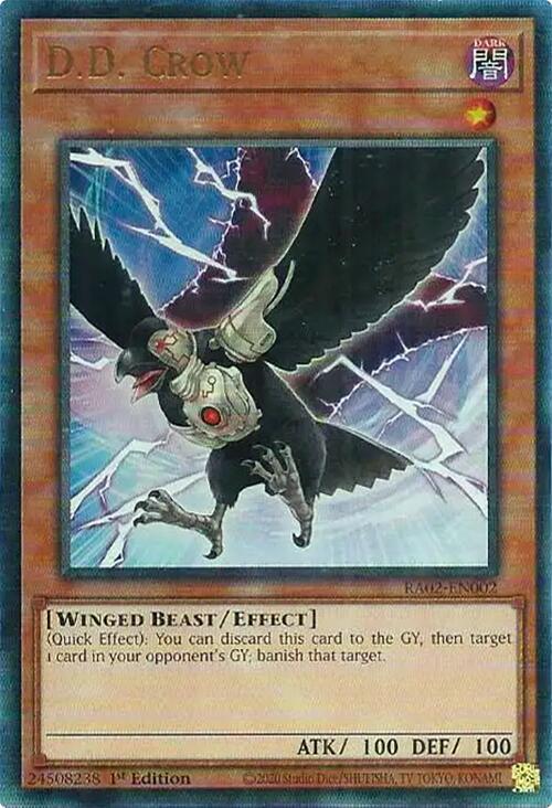 D.D. Crow (PUR) RA02-EN002 card from 25th Anniversary Rarity Collection II