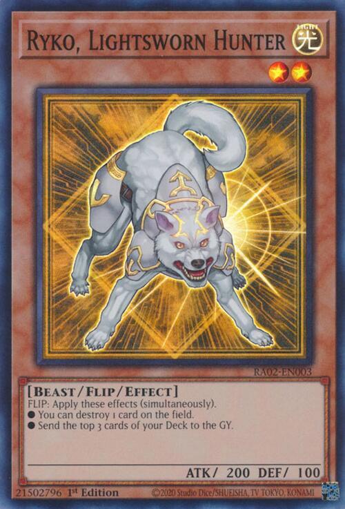 Ryko, Lightsworn Hunter RA02-EN003 card from 25th Anniversary Rarity Collection II