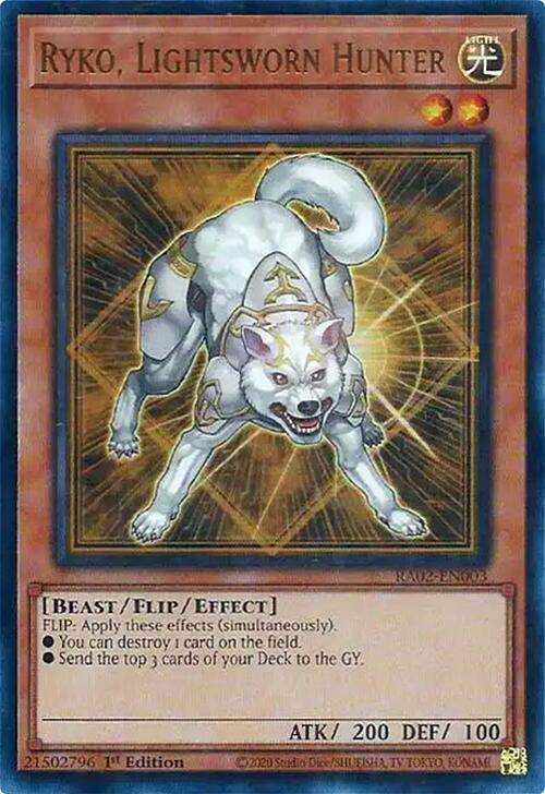 Ryko, Lightsworn Hunter (UR) RA02-EN003 card from 25th Anniversary Rarity Collection II