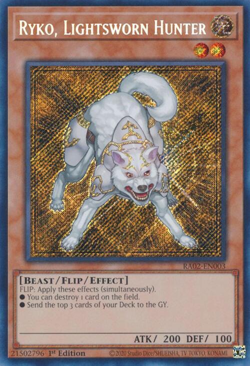Ryko, Lightsworn Hunter (Secret Rare) RA02-EN003 card from 25th Anniversary Rarity Collection II