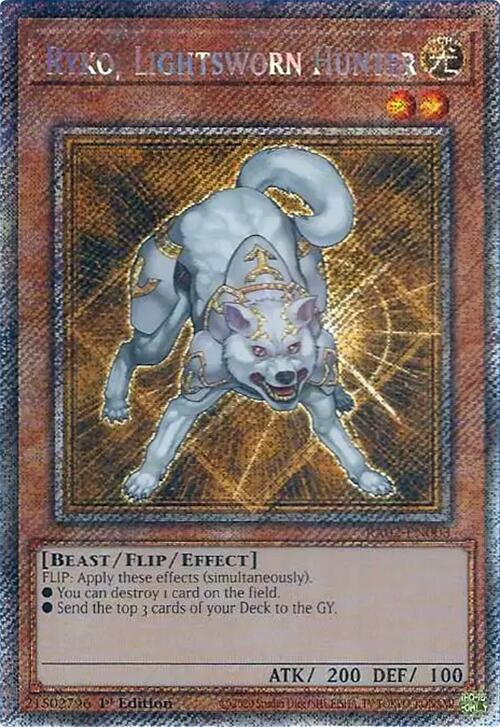 Ryko, Lightsworn Hunter (Platinum Secret Rare) RA02-EN003 card from 25th Anniversary Rarity Collection II