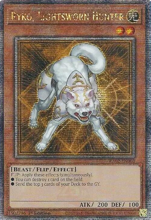 Ryko, Lightsworn Hunter (Quarter Century Secret Rare) RA02-EN003 card from 25th Anniversary Rarity Collection II